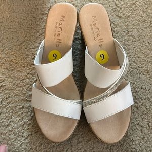 White and Silver Sparkle Wedges